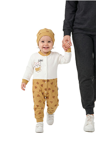 Oppland Baby Girl Romper Set 100% Cotton Rabbit Cat Embroidered with Hat Mode...
