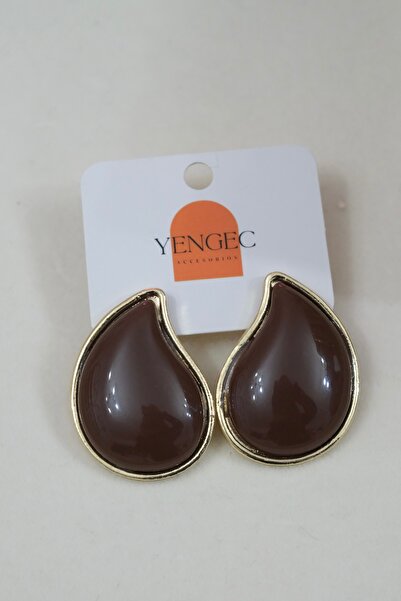 YENGEÇ أقراط نموذج قطرة بنية