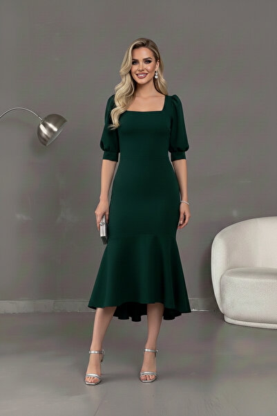 İntive Lingerie Rochie de damă din țesătură crep decolteu pătrat cu mâneci ba...