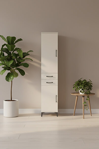 EnTrendMobilya Silva Dolap 4 Raflı 2 Çekmeceli 2 Kapaklı Aytaşı Dolap