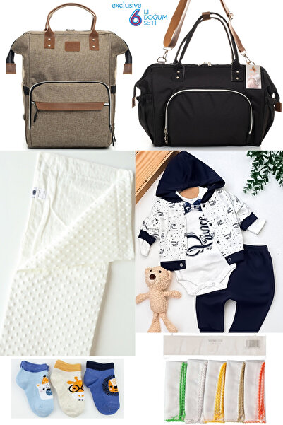 Beyaz Bebek 6’lı Bebek Doğum Seti(HASTANE ÇIKIŞ,ANNE&BEBEK BAKIM OMUZ VE SIRT...