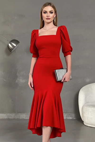 İntive Lingerie Rochie de damă din țesătură crep decolteu pătrat cu mâneci ba...