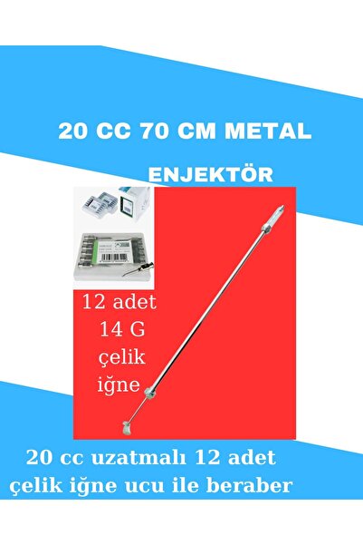 GÖKTULPAR 20 CC UZATMALI ENJEKTÖR 70 CM 14G 12 Lİ İĞNE ÇELİK HENKE