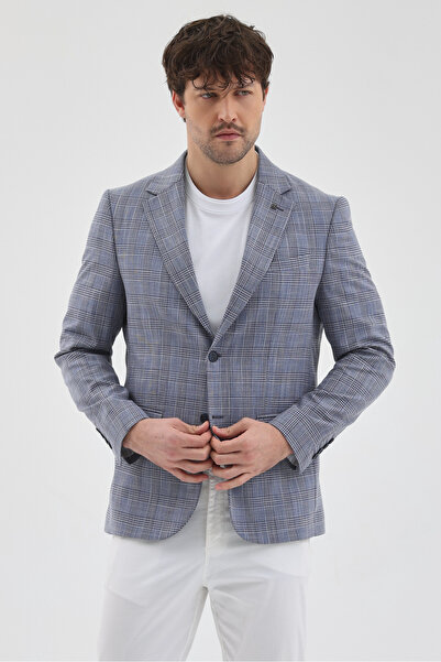 Frappoli Biglia Men's Navy Blue Polyviscon Fabric Slim Fit Mono Collar Sports...