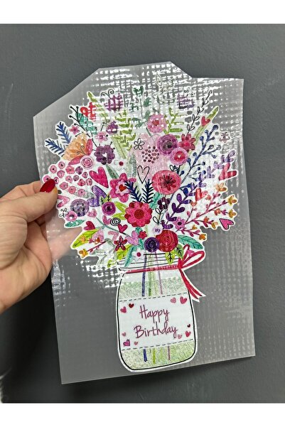 Gönülden Tasarım Flori într-o vază care se lipesc cu călcat Transfer Print Ar...