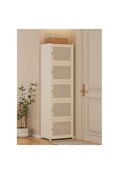 KEKE Shoe Rack Household Doorway Multi-Layer Storage Artifact Cream Wind Hous...