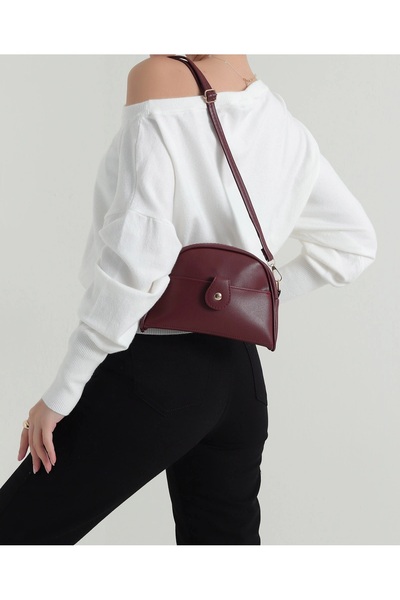 EZZY BLİSS Ezzybliss Women's Burgundy Zippered Magnet Closure Handbag Shoulde...