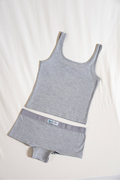 ISLENA Comfy Set - Urban Grey (Tank Top + Boxer Set)