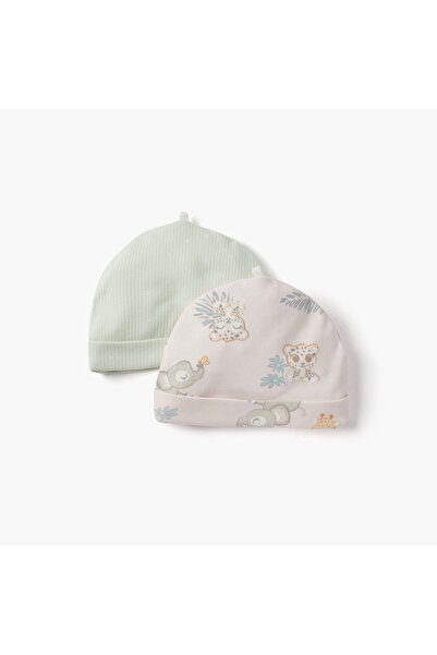Juniors Printed Beanie Cap - Set of 2
