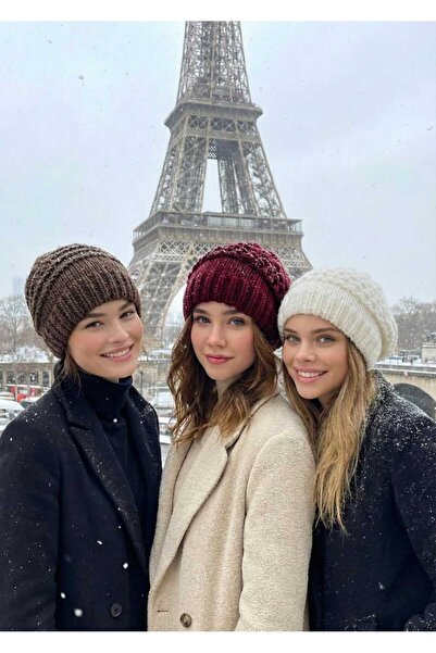 LAGRANZE Set de 3 berete pentru pictor cu textura moale pentru femei