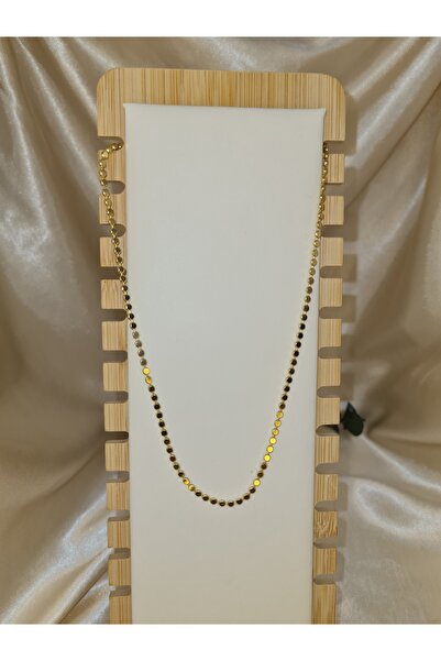 ZEYM COLLECTION 45 cm Stainless Steel Gold Color Minimal Disc Chain Necklace ...