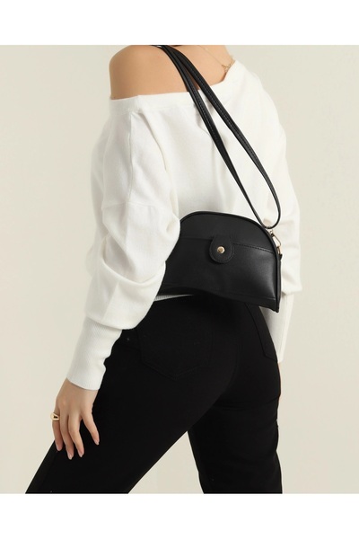 EZZY BLİSS Ezzybliss Women's Black Zippered Magnet Closure Handbag Shoulder a...