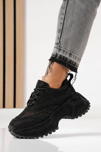 Zaira Adidasi dama negri din piele ecologica intoarsa Gabriela #24105 - 36