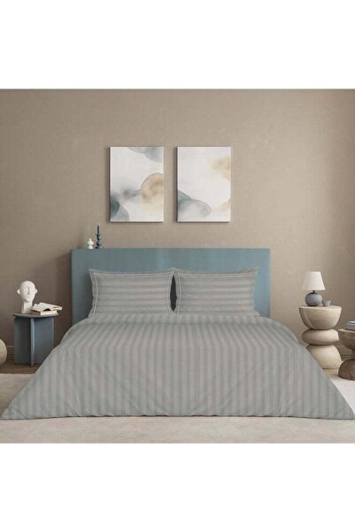 MULBERRY LIVING 100% Cotton -300 TC Elysian Stripes 4 Piece Duvet Set