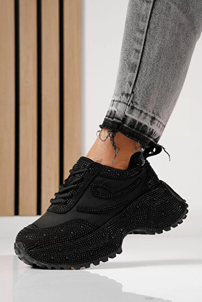 Zaira Дамски черни маратонки от еко кожа и велур Ioana #24110 - 38