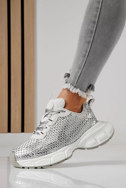 Zaira Adidasi dama albi din material textil Lilien #24148 - 41