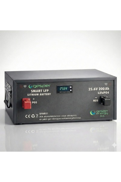 Gesper Enerji Gesper 25.6 V 200 Ah LiFePO₄ Lityum Akü METAL KASA