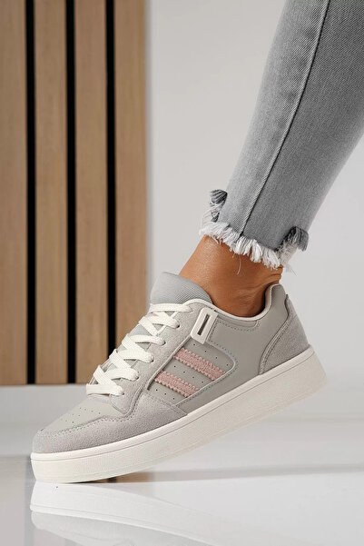 Zaira Γυναικεία γκρι πάνινα παπούτσια από οικολογικό δέρμα Iris #24195 - 38