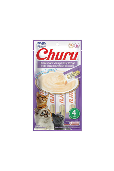 Inaba Churu Chicken with Shrimp Flavor 4x14g Case of 6
