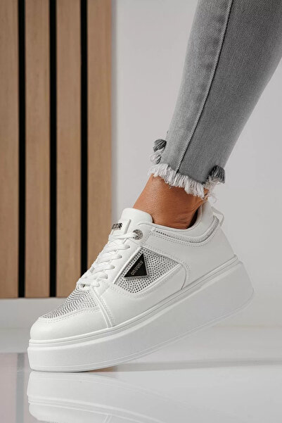 Zaira Γυναικεία λευκά πάνινα παπούτσια από οικολογικό δέρμα Delia #24079 - 40