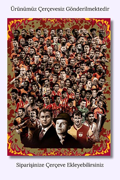 POSTER Gs Efsaneleri – GS Tarihi Efsane Futbolcular Kolaj POSTER/Tablo – Tara...