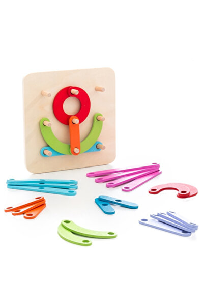 OEM Joc de numere și litere din lemn, multicolor, 27 de piese