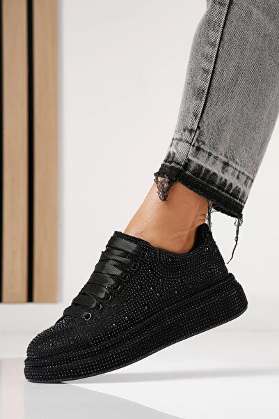 Zaira Adidasi dama negri din material textil Alexia #24007 - 37