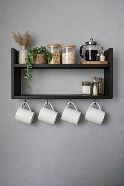 Marmara Raf Sistemleri Dekoratif Çok Amaçlı Ahşap mutfak rafı