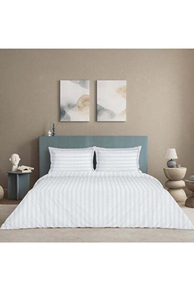 MULBERRY LIVING 100% Cotton -300 TC Elysian Stripes 4 Piece Duvet Set