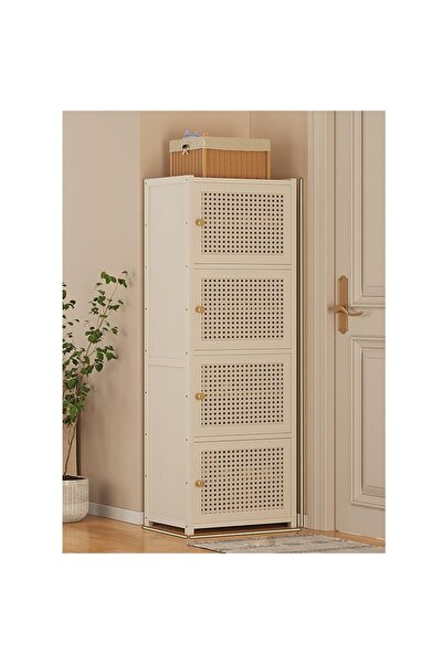 KEKE Shoe Rack Household Doorway Multi-Layer Storage Artifact Cream Wind Hous...