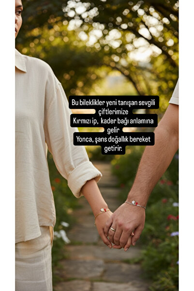 derokas 316 L Women's Men's Couple Steel Bracelet with Red String Clover Char...