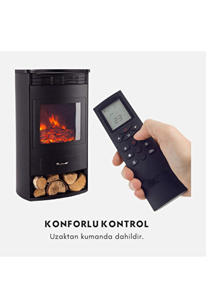 Enlis Collection Akıllı Elektrikli Şömine 1800 W WiFi Kontrollü Zamanlayıcılı...