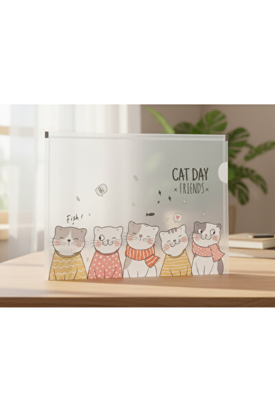 Dörtel Tedarik A4 File with Cat Design 1892