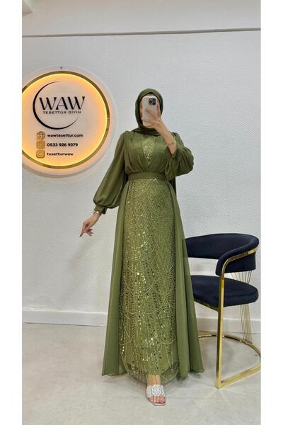 waw tesettür Amine Abiye Elbise