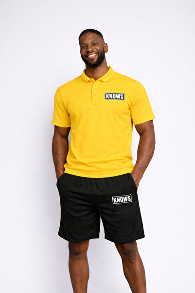 NOFLEN طقم شورت بياقة بولو للرجال من KNOWS مطبوع