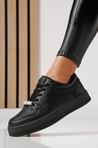 Zaira Γυναικεία μαύρα πάνινα παπούτσια από οικολογικό δέρμα Oana #24171 - 40