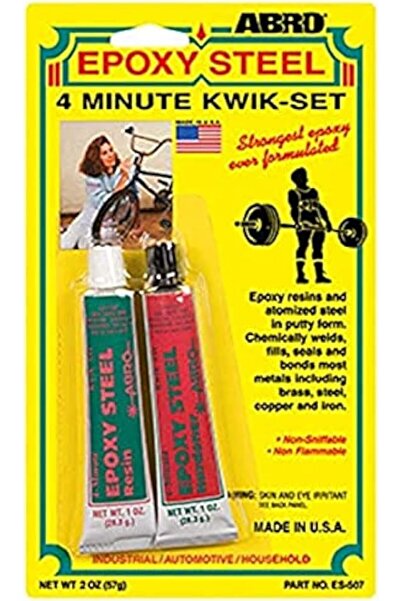 Abro لاصق إصلاح المعادن إيبوكسي ستيل - لاصق قوي ومتين لإصلاح المعادن، يتميز ب...