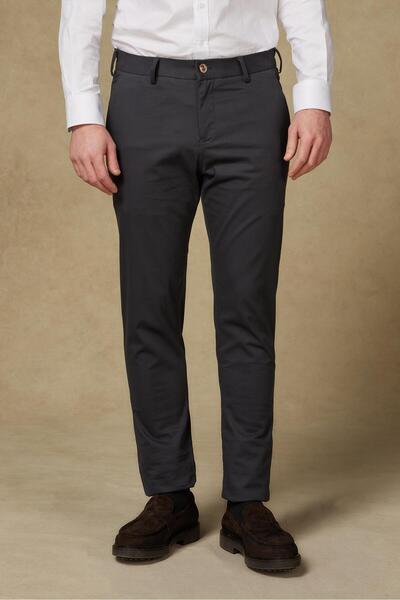 Abbate بنطلون رجالي مستقيم من قماش البوبلين المرن المخلوط بالقطن بتصميم عصري ...