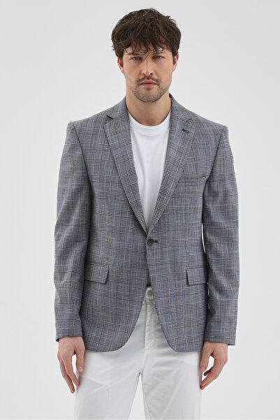 Frappoli Biglia Men's Dark Navy Blue Polyviscon Fabric Slim Fit Mono Collar S...