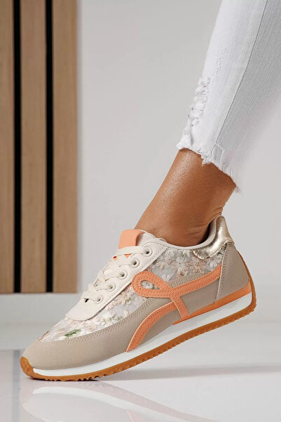 Zaira Women's orange sneakers made of eco-leather Jesica #24127 - 41