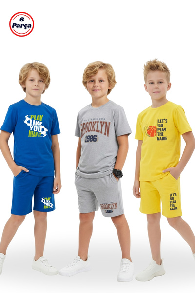 FYK COLLECTİON Pachet de 3 cu decolteu rotund cu imprimeu detaliat, colorat, ...