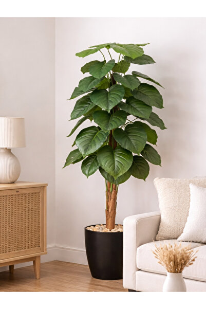 DRAMA HOME Artificial tree, green leaf, heart shape, 140cm plastic pot