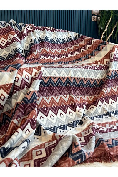 Bella Home Aksu Single Double-Sided Cotton Blanket - 150X200 cm - Breathable ...