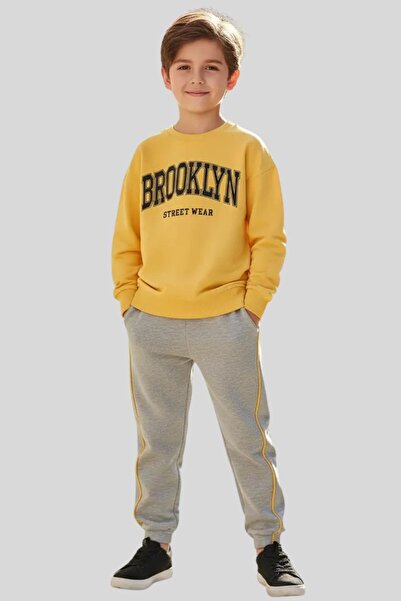 ww waka waka kids store طقم بدلة رياضية للأولاد من بروكلين مطبوع - طقم سويت ش...