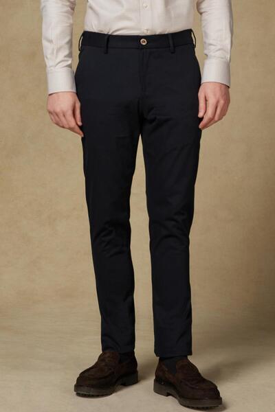 Abbate بنطلون رجالي مستقيم من قماش البوبلين المرن المخلوط بالقطن بقصة عصرية ب...