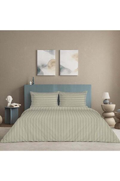 MULBERRY LIVING 100% Cotton -300 TC Elysian Stripes 4 Piece Duvet Set