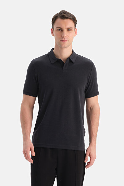 Dagi Polo Neck Short Sleeve Modal Pique T-Shirt