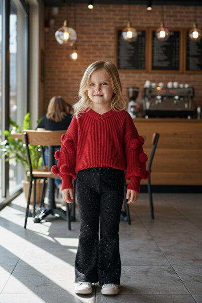 LEAKİDS KAZAK KOLU PONPONLU TREND ŞIK