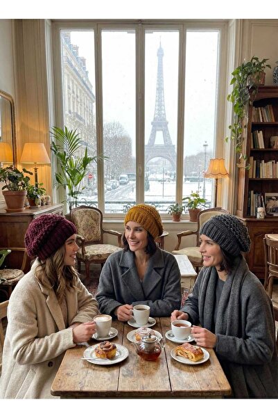 LAGRANZE Set de 3 berete pentru pictor cu textura moale pentru femei