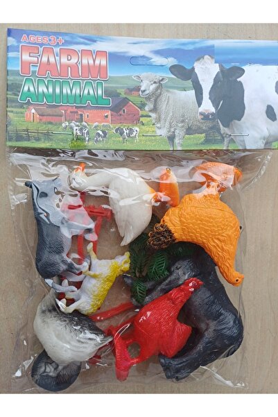 OYUNCAKSAHİLİ Koç Boğa Eşek Horoz At Koyun Çit Ağaç Oyuncak 10 Adet Kırılmaz ...